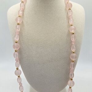 Vintage Pink And Gold-Toned Beads